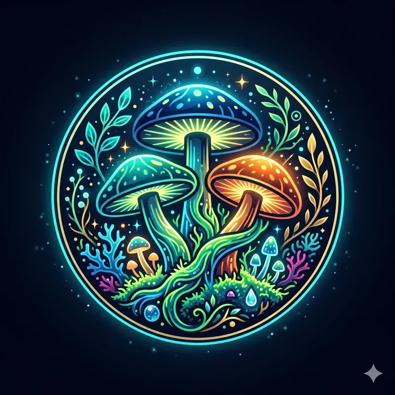 Modern Neon Mushrooms