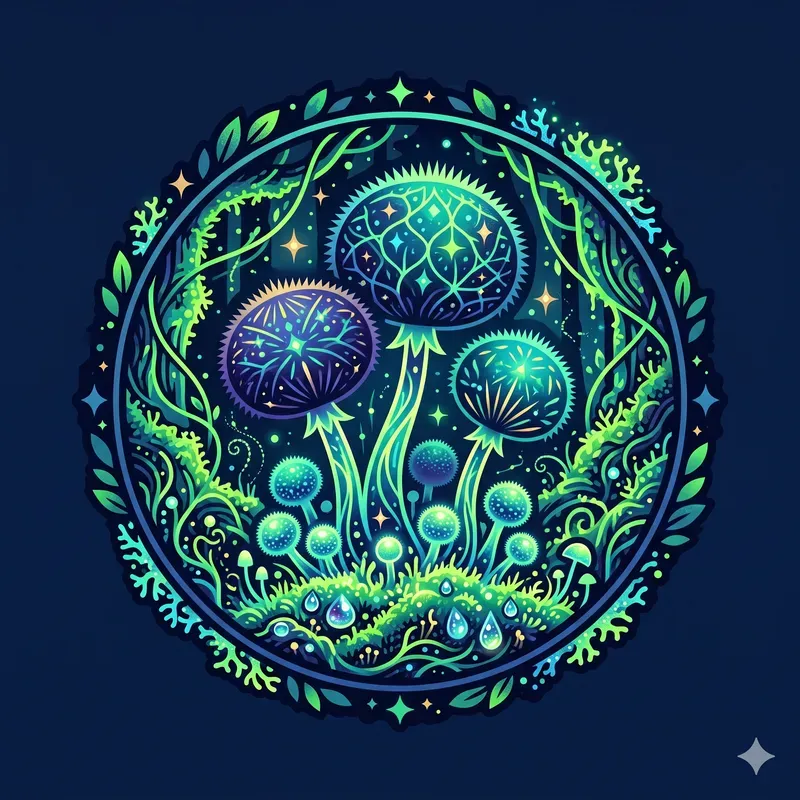 Modern Neon Mushrooms