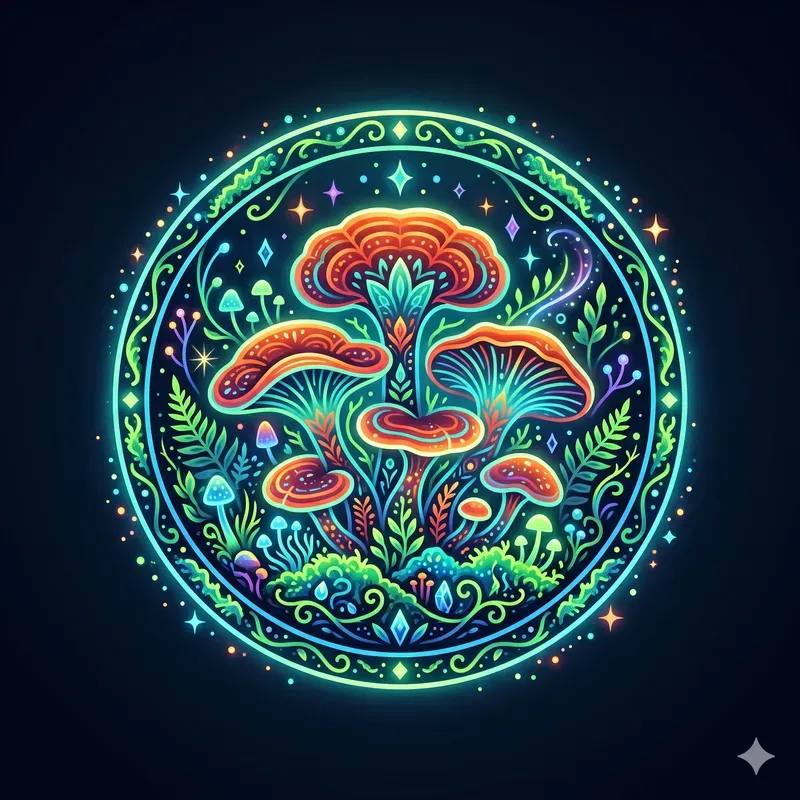 Modern Neon Mushrooms