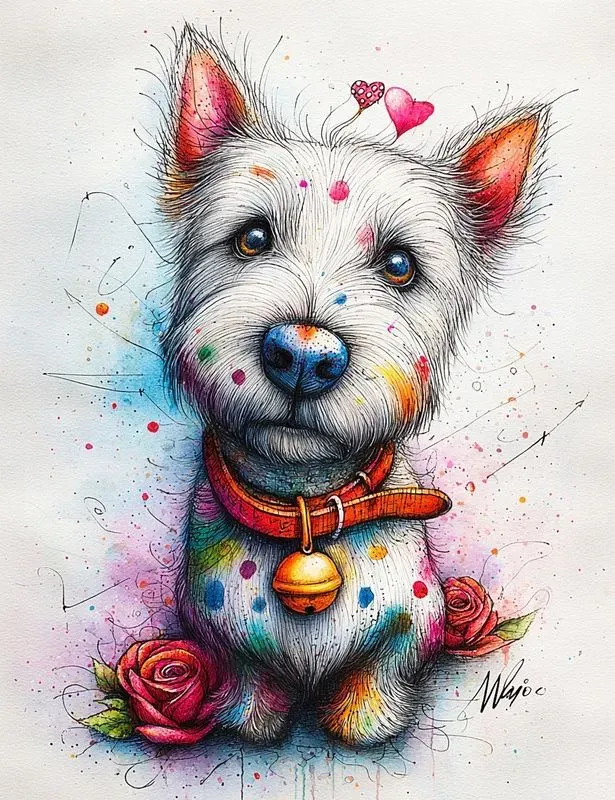 Rainbow Valentine Watercolor Clipart