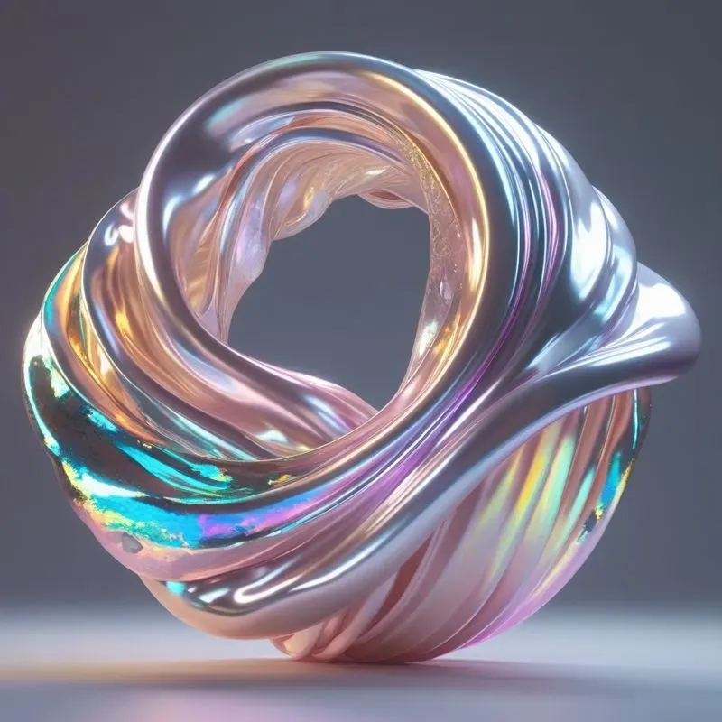 3D Iridescent Liquid Silk Sculptures