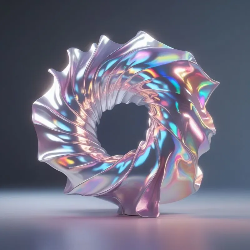 3D Iridescent Liquid Silk Sculptures