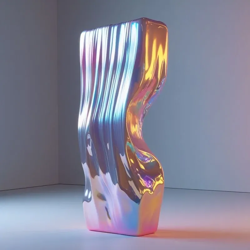 3D Iridescent Liquid Silk Sculptures