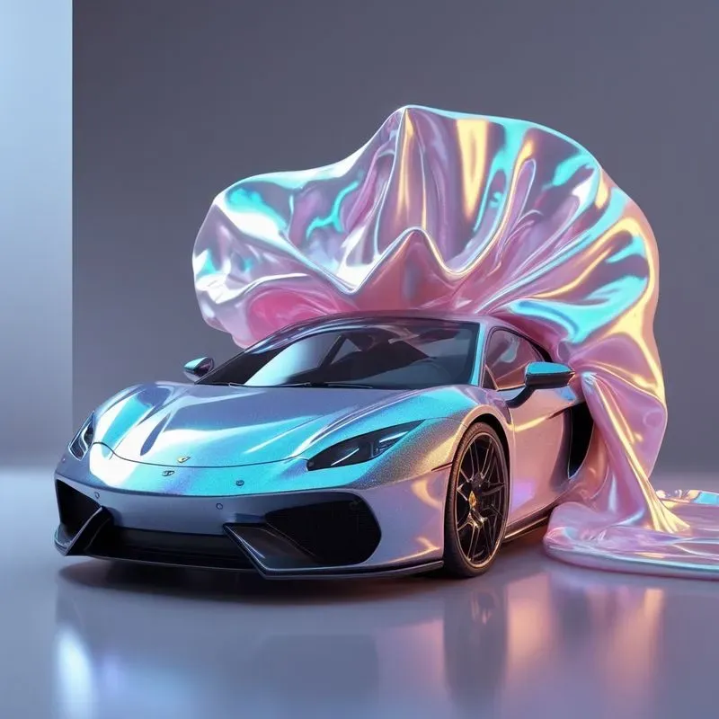 3D Iridescent Liquid Silk Sculptures
