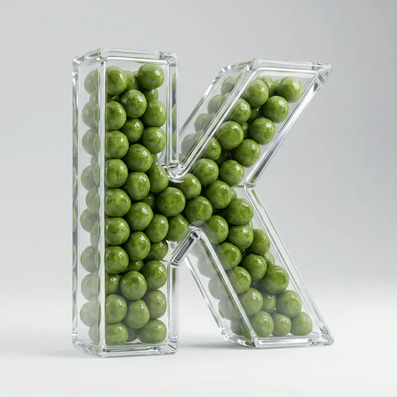 3D Glass Filled Letter Typography