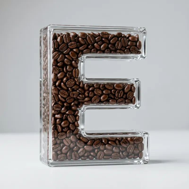 3D Glass Filled Letter Typography