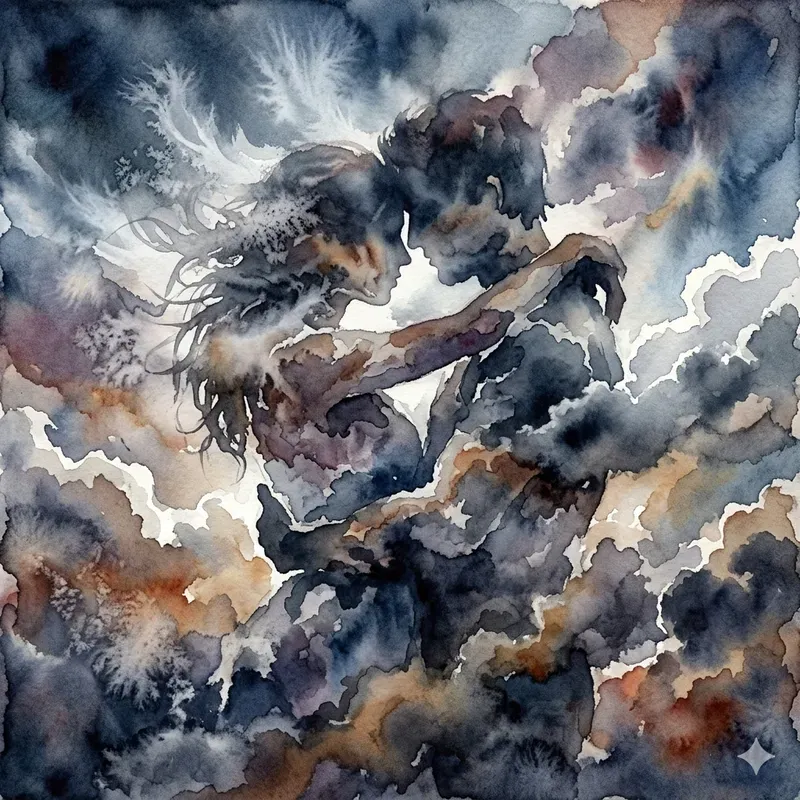 Celestial Cloud Silhouette Watercolors