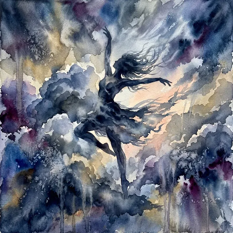 Celestial Cloud Silhouette Watercolors