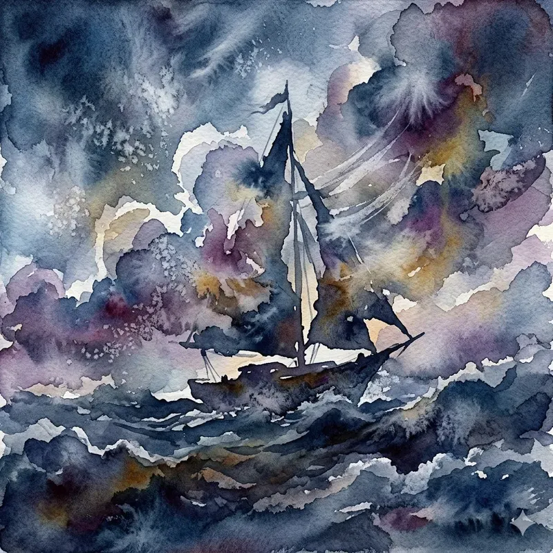 Celestial Cloud Silhouette Watercolors