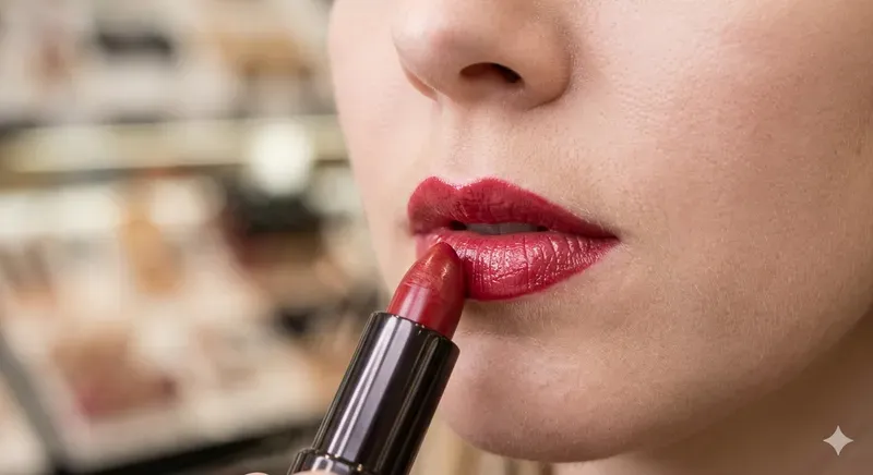 Cosmetic Model Lipstick Application Ais