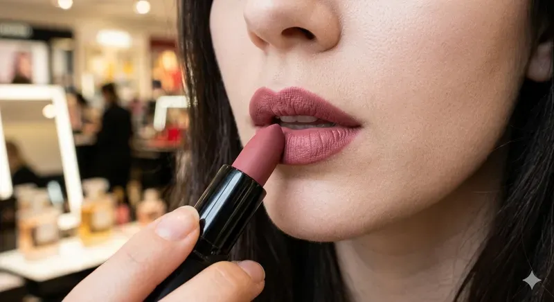 Cosmetic Model Lipstick Application Ais