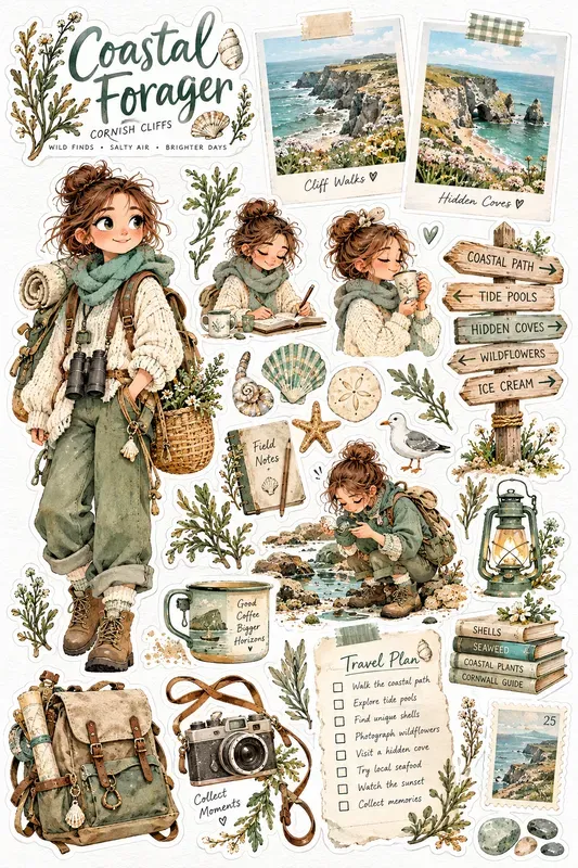 Whimsical Watercolor Planner Sticker Sets