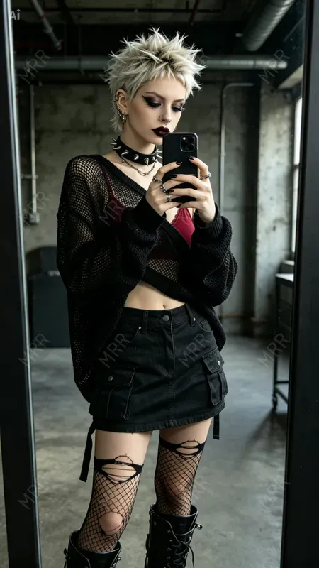 Goth Mirror Selfie Portraits