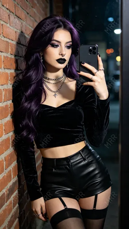 Goth Mirror Selfie Portraits