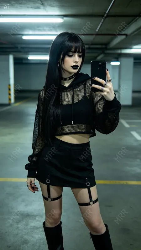 Goth Mirror Selfie Portraits