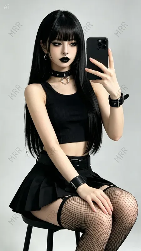 Goth Mirror Selfie Portraits