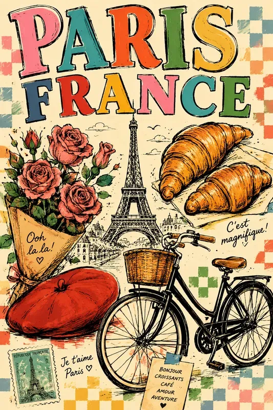 Retro Hand Drawn Travel Posters
