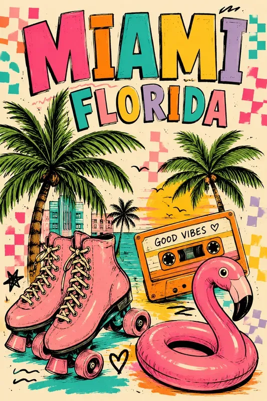 Retro Hand Drawn Travel Posters