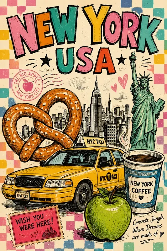 Retro Hand Drawn Travel Posters