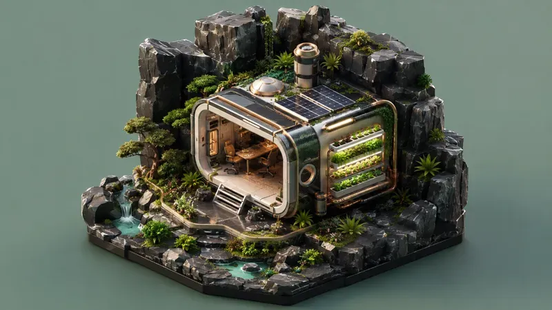 Futuristic Modular Workspace 3D Assets