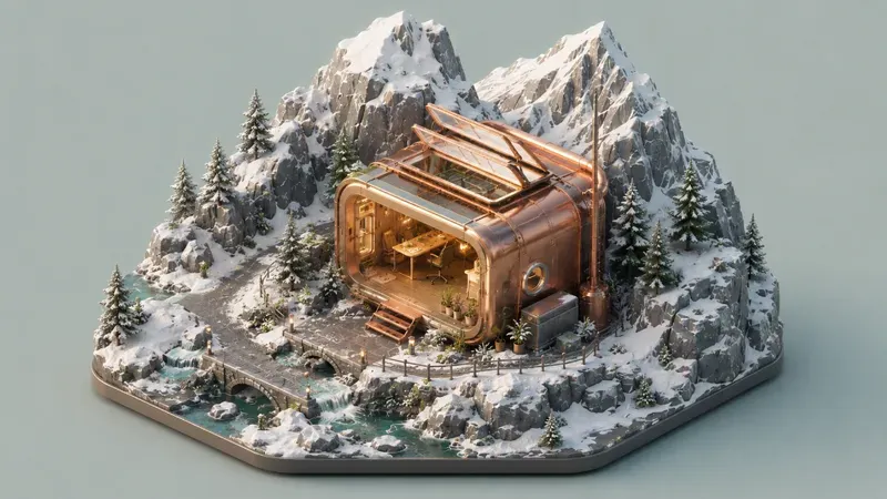Futuristic Modular Workspace 3D Assets