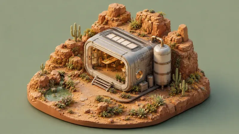 Futuristic Modular Workspace 3D Assets