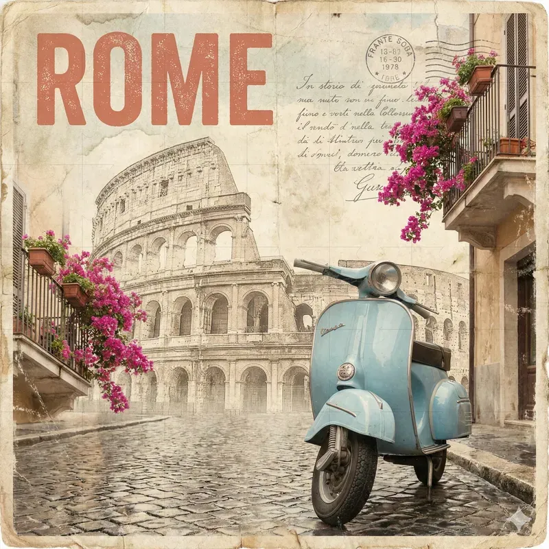 Vintage Travel Collage Art