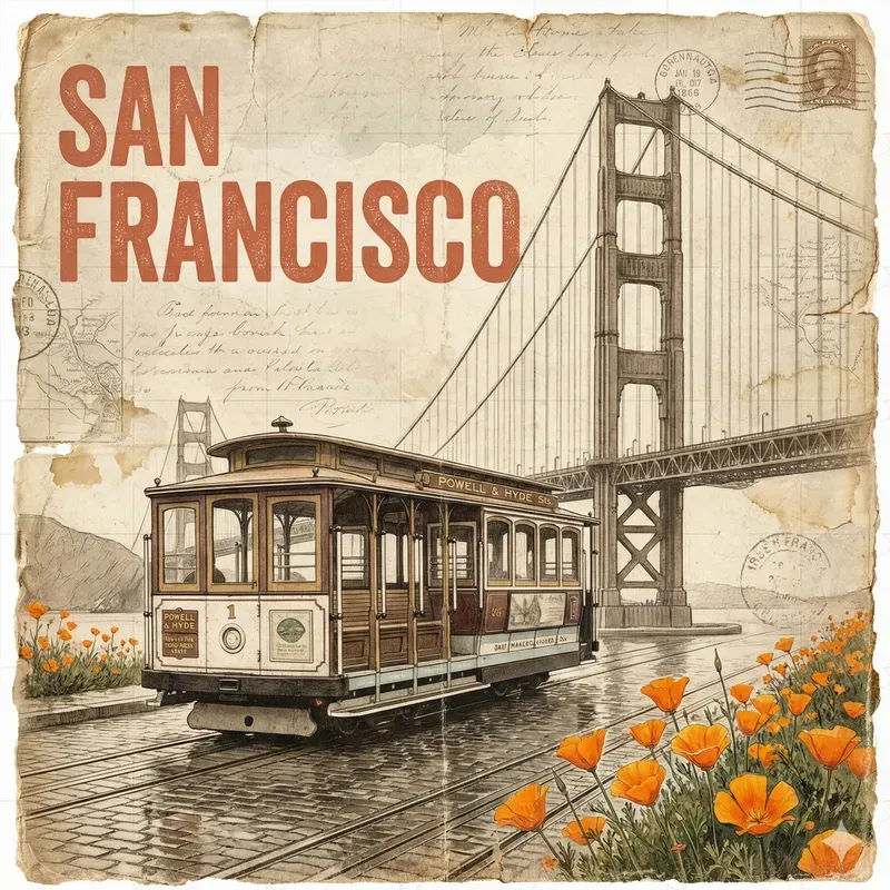 Vintage Travel Collage Art