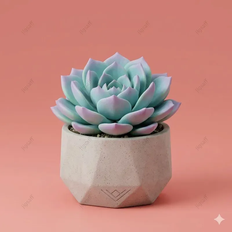 Minimalist 3D Clay Potted Plants