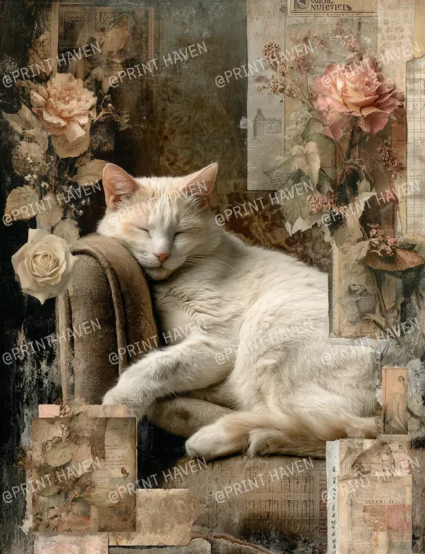 Victorian Vintage Rose Collage Papers