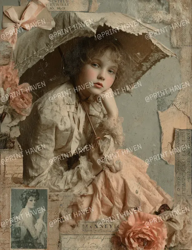 Victorian Vintage Rose Collage Papers