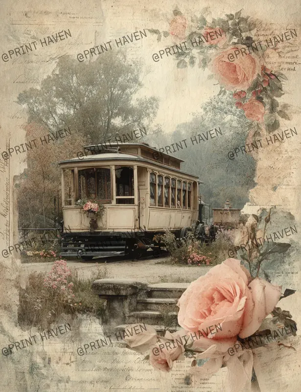 Victorian Vintage Rose Collage Papers