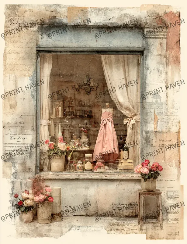 Victorian Vintage Rose Collage Papers