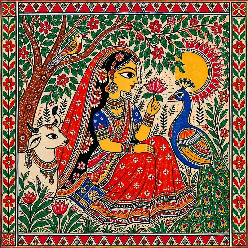 Authentic Mithila Folk Painting Masterpieces
