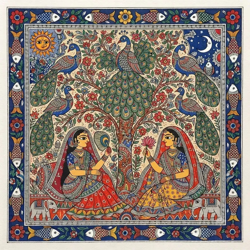 Authentic Mithila Folk Painting Masterpieces