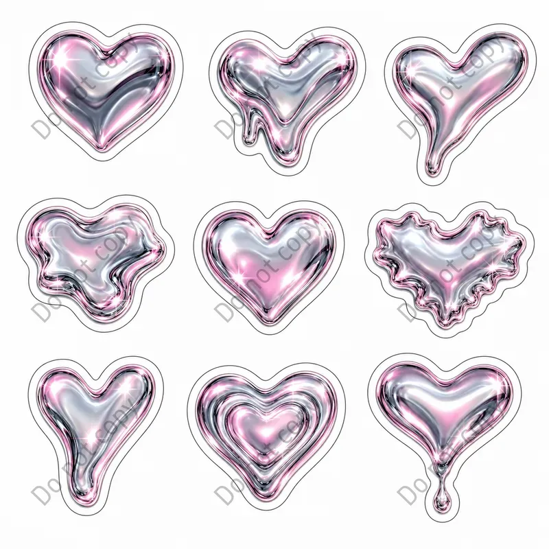 Y2k Chrome Sticker Sheet Packs