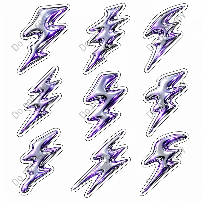 Y2k Chrome Sticker Sheet Packs
