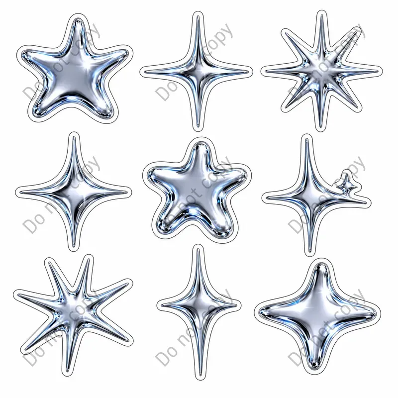 Y2k Chrome Sticker Sheet Packs