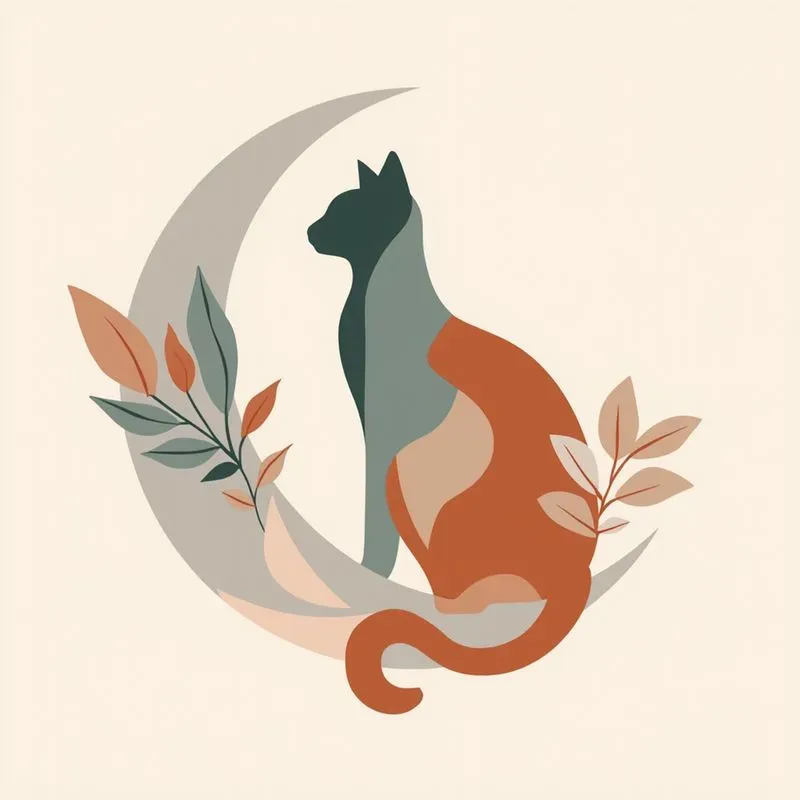 Abstract Boho Cat Art Builders