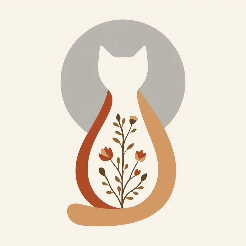 Abstract Boho Cat Art Builders
