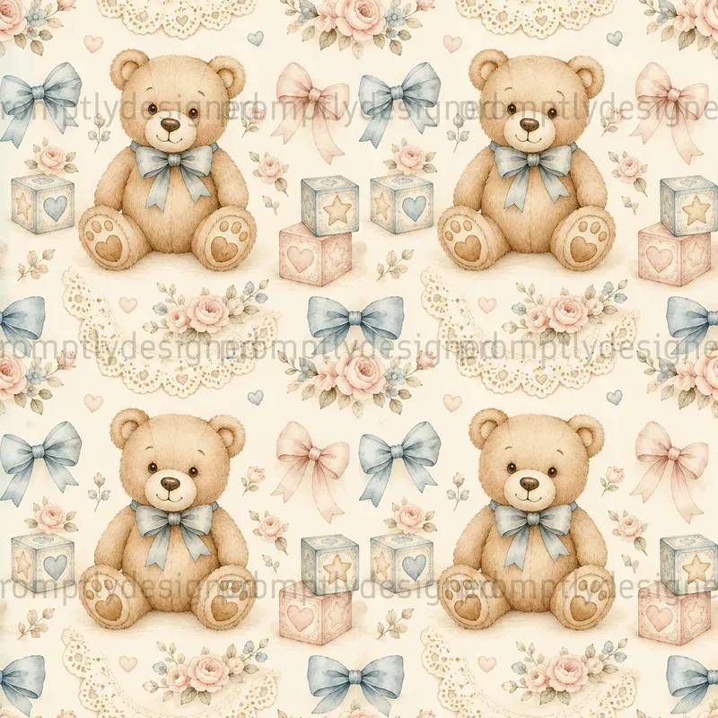 Vintage Teddy Bear Baby Shower Patterns