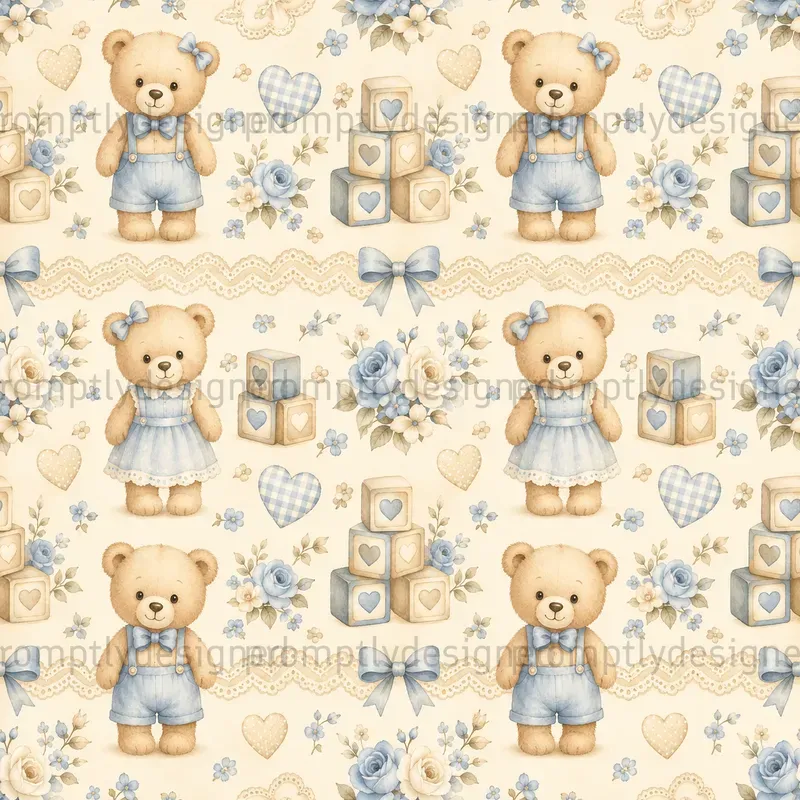 Vintage Teddy Bear Baby Shower Patterns