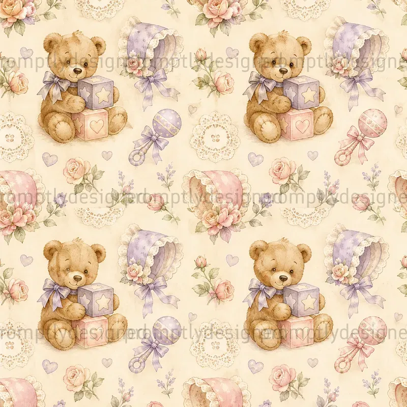 Vintage Teddy Bear Baby Shower Patterns