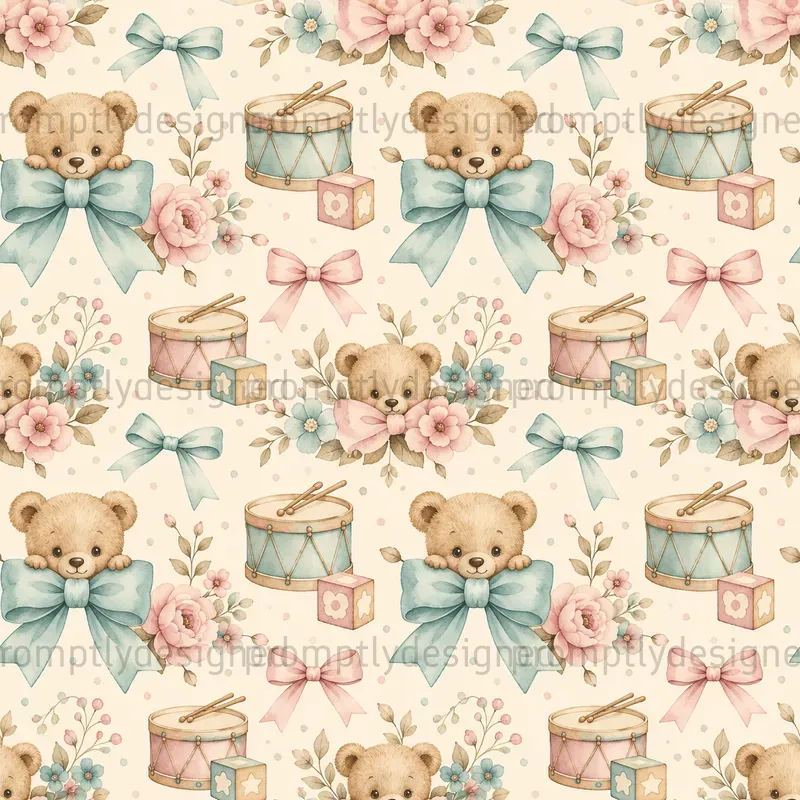 Vintage Teddy Bear Baby Shower Patterns
