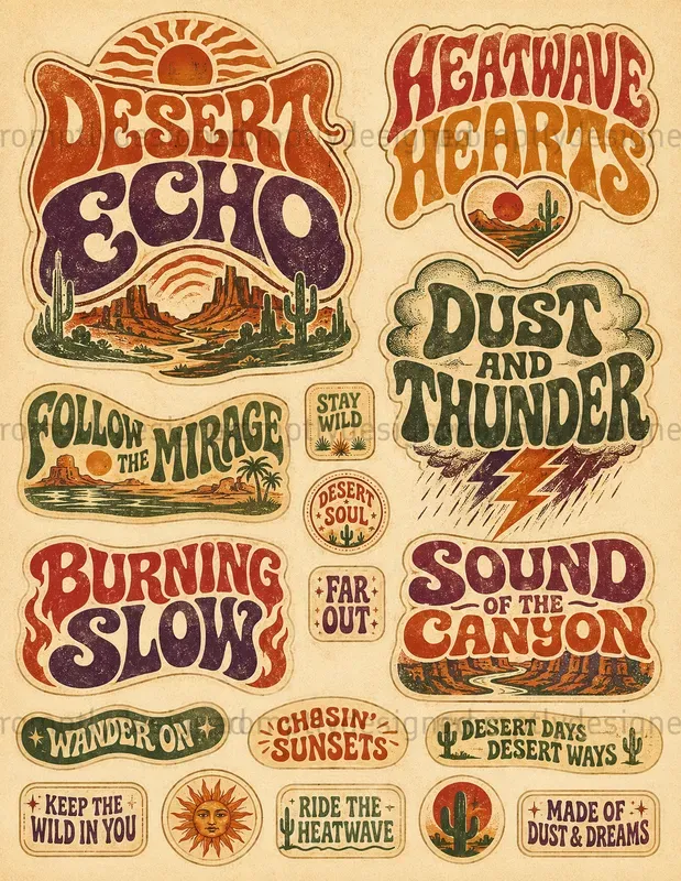 Psychedelic Typography Scraps