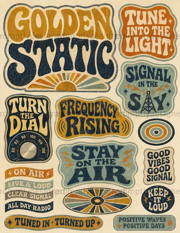Psychedelic Typography Scraps