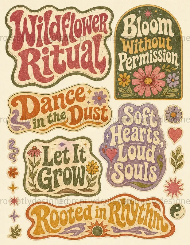 Psychedelic Typography Scraps