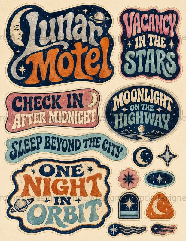 Psychedelic Typography Scraps