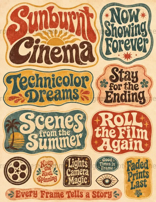 Psychedelic Typography Scraps