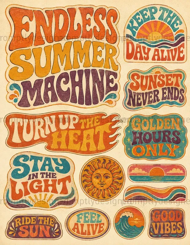Psychedelic Typography Scraps